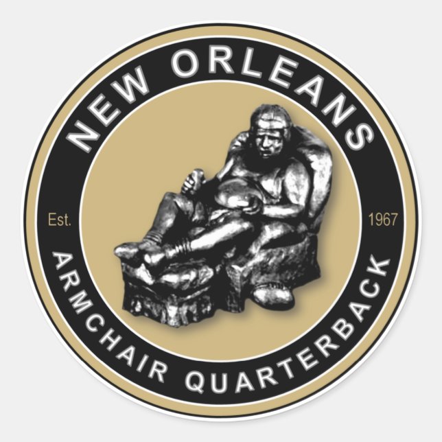 THE ARMCHAIR QB - New Orleans Classic Round Sticker (Front)
