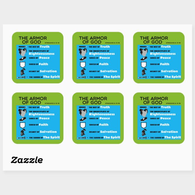 The Armour of God  Square Sticker (Sheet)
