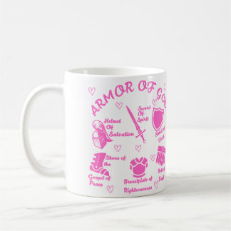 The Armour Of God White and Pink Mug