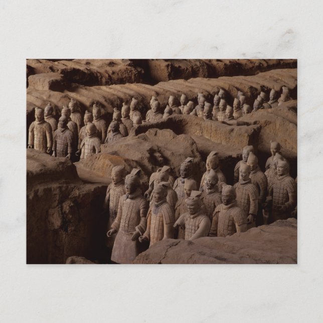 The Army of terra cotta warriors at Emperor Qin Postcard (Front)