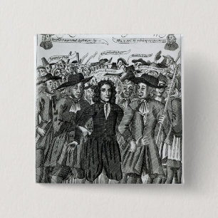 The Arrest of Judge Jeffreys 1689 2 Inch Square Button