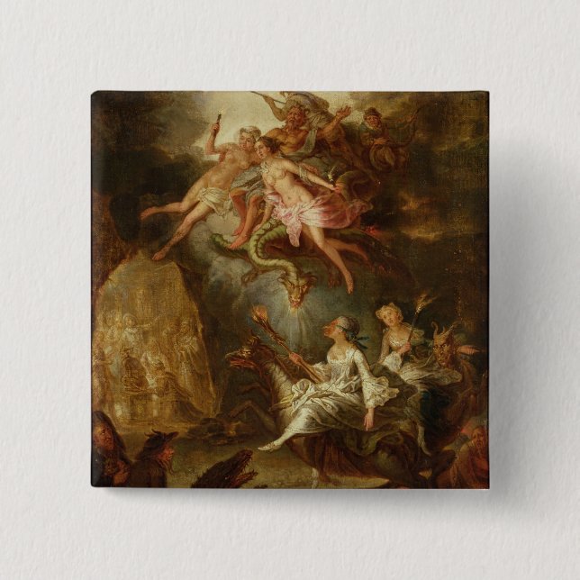 The Arrival at the Sabbath 2 Inch Square Button (Front)