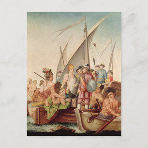 The Arrival of Hernando Cortes  in Mexico Postcard