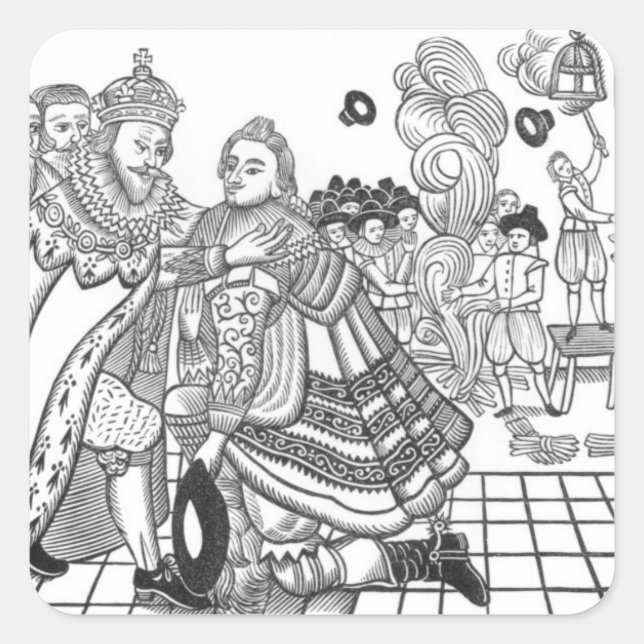 The Arrival of His Majesty Charles (1600-49) Princ Square Sticker (Front)