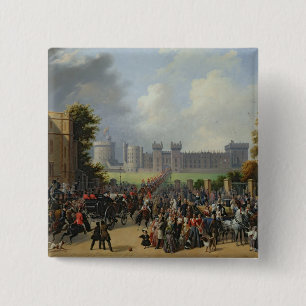 The Arrival of Louis-Philippe at Windsor 2 Inch Square Button
