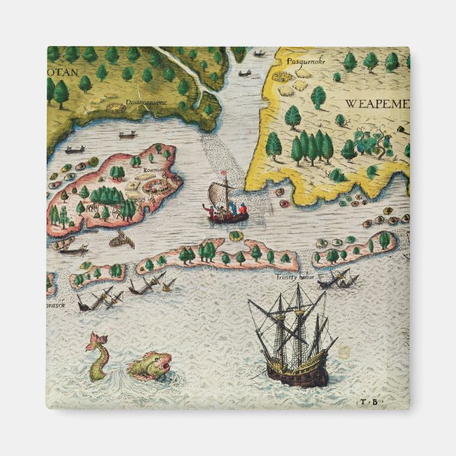 The Arrival of the English in Virginia Magnet (Front)
