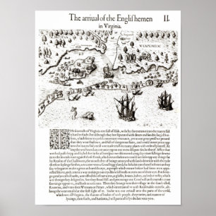 The Arrival of the Englishmen in Virginia Poster