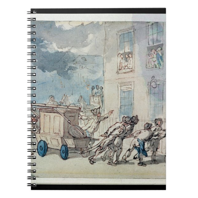 The Arrival of the Fire Engine (w/c, pen and ink, Notebook (Front)