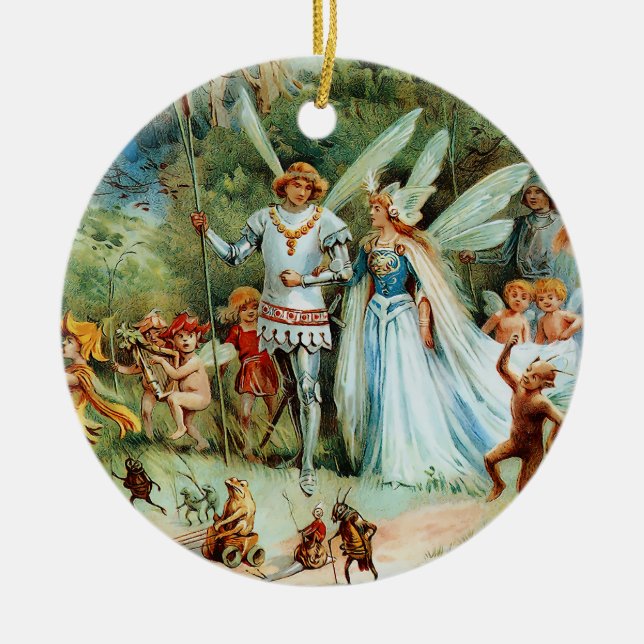 The Arrival of the King and Queen of Fairies Ceramic Ornament (Front)