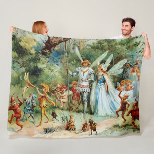 The Arrival of the King and Queen of Fairies Fleece Blanket