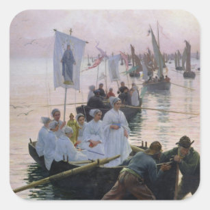 The Arrival of the Procession of St. Anne Square Sticker
