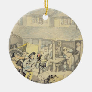 The Arrival of the Stage Coach at the Sun Inn, Bod Ceramic Ornament