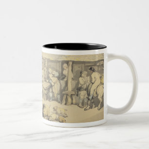 The Arrival of the Stage Coach at the Sun Inn, Bod Two-Tone Coffee Mug