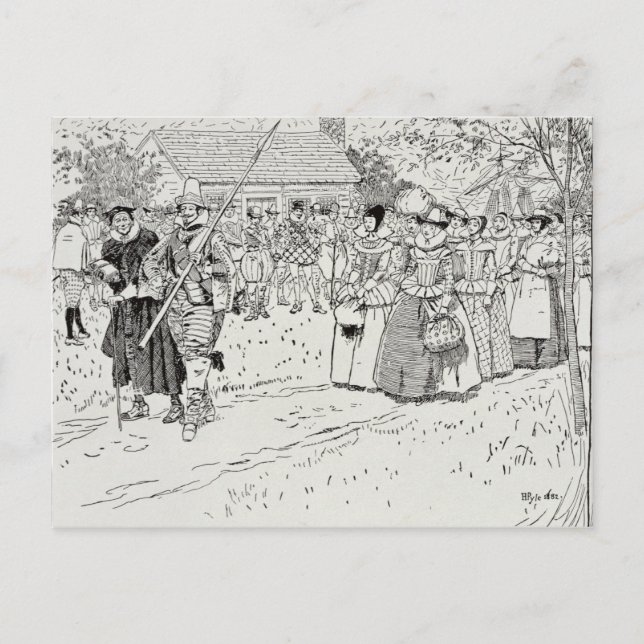 The Arrival of the Young Women at Jamestown Postcard (Front)