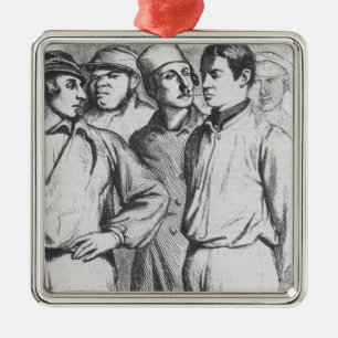 The arrogant squad of hired applauders metal ornament