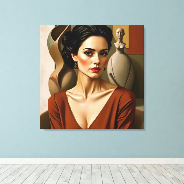 The Art Between Us – Colourful Portrait         Canvas Print (Insitu(Wood Floor))
