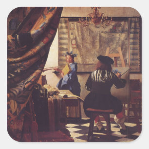 The Art of Painting by Johannes Vermeer Square Sticker