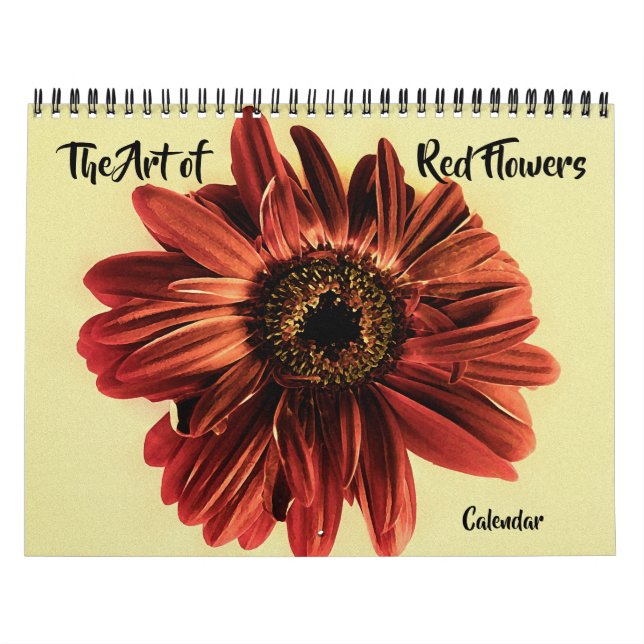 The Art of Red Flowers Calendar (Cover)
