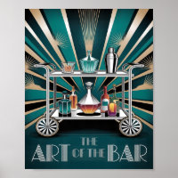The Art of the Bar Art Deco Cocktail Cart