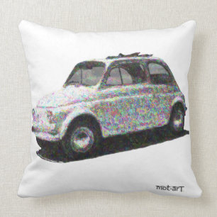 The Artful Classic Fiat 500 Throw Pillow