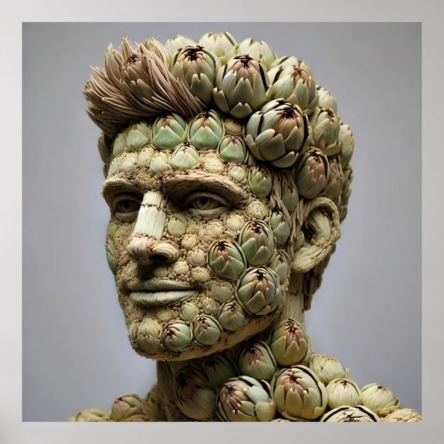 The Artichoke Man – Vegetable-Inspired Portrait Ar Poster (Front)