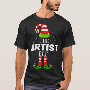 The Artist Elf Christmas Pjs Matching Pajama  T-Shirt