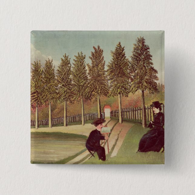 The Artist Painting his Wife, 1900-05 2 Inch Square Button (Front)