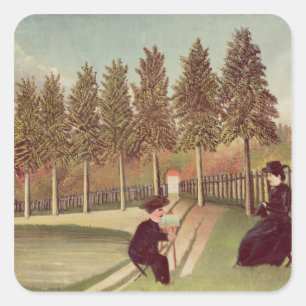 The Artist Painting his Wife, 1900-05 Square Sticker