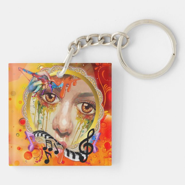 The Artist pallet Keychain (Back)