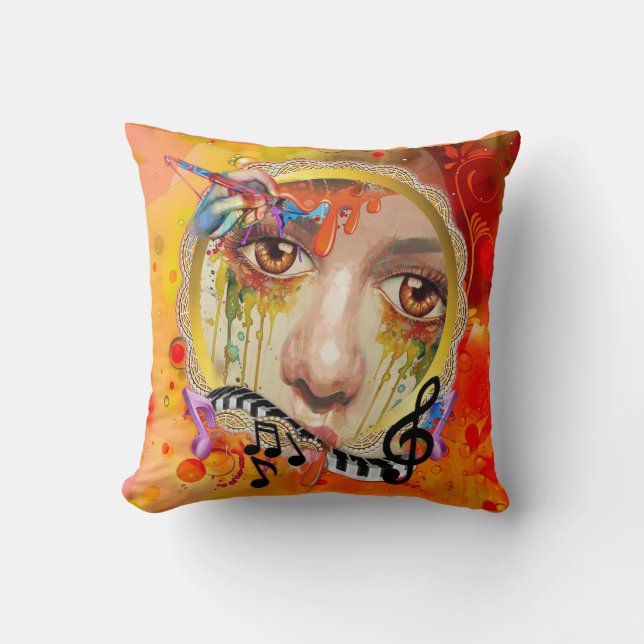 The Artist pallet Throw Pillow (Front)