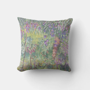 The Artist’s Garden in Giverny by Claude Monet Throw Pillow