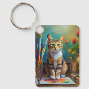 The Artistic Cat Keychain