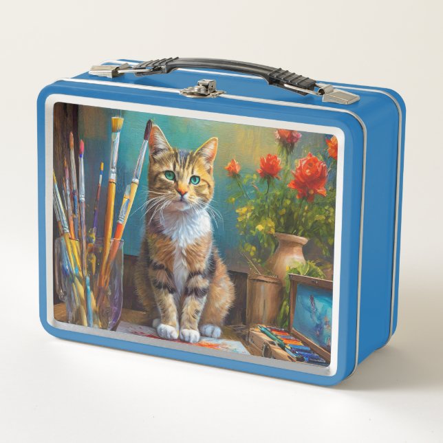 The Artistic Cat Metal Lunch Box (Front)