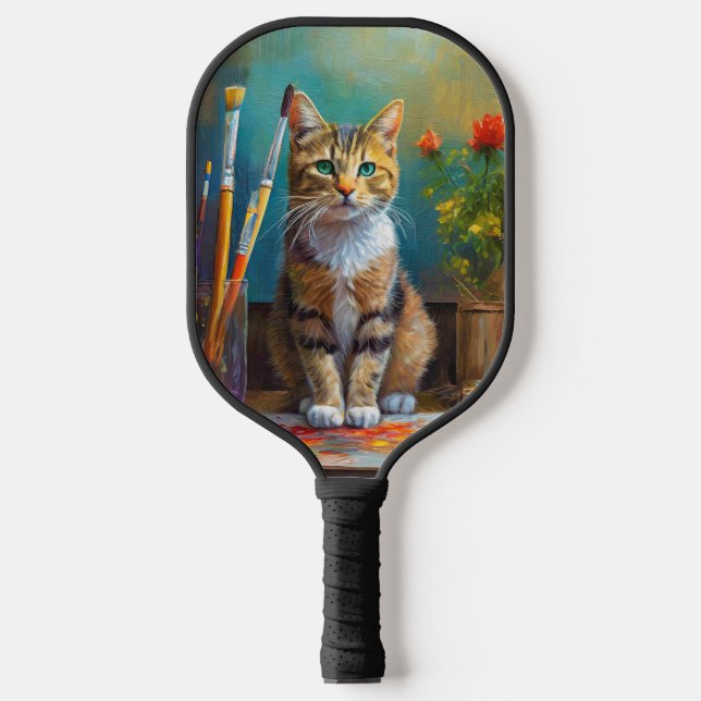 The Artistic Cat Pickleball Paddle (Front)