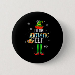 The Artistic Elf Squad Elf Family Christmas Pajama 2 Inch Round Button