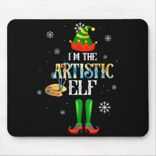 The Artistic Elf Squad Elf Family Christmas Pajama Mouse Pad