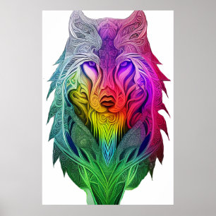 The Artistic Vision of the Sigma Wolf Illustration Poster