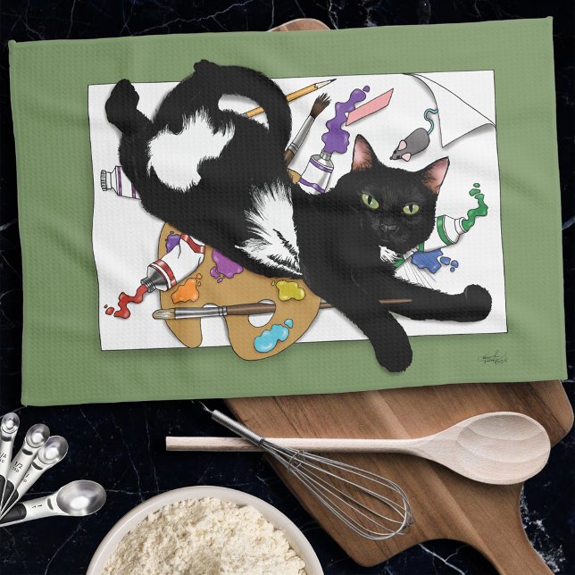 The Artist's Cat Kitchen Towel (Creator Uploaded)