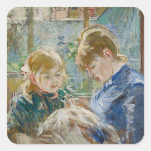 The Artist's Daughter, Julie, with her Nanny Square Sticker