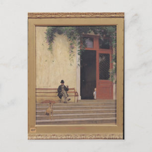 The Artist's Father and Son on the Doorstep Postcard