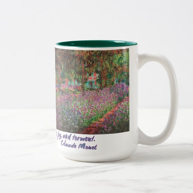 The Artist's Garden at Giverny by Claude Monet Two-Tone Coffee Mug (Right)