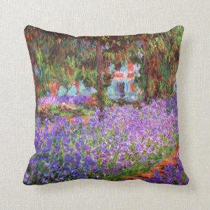 The Artist's Garden at Giverny by Monet Throw Pillow