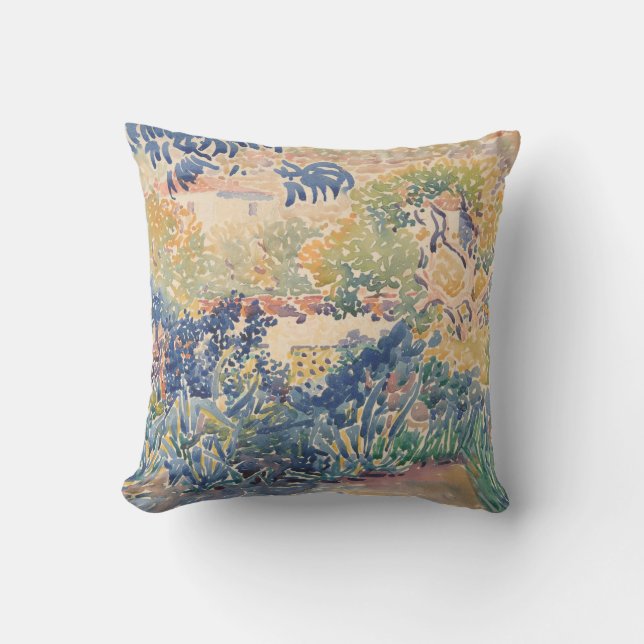 The Artist's Garden at Saint-Clair | 1904-5 Throw Pillow (Front)