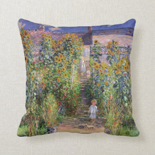 The Artist's Garden by Claude Monet Throw Pillow