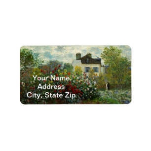 The Artist's Garden in Argenteuil 1873 (Monet) Label