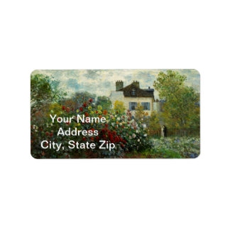 The Artist's Garden in Argenteuil 1873 (Monet) Label