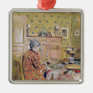 The Artist's Mother Taking Breakfast, 1899-1904 Metal Ornament