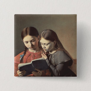The Artist's Sisters Signe and Henriette 2 Inch Square Button