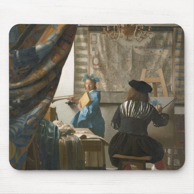 The Artist's Studio, c.1665-66 (oil on canvas) Mouse Pad (Front)