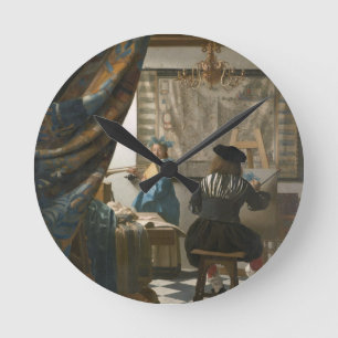 The Artist's Studio, c.1665-66 (oil on canvas) Round Clock